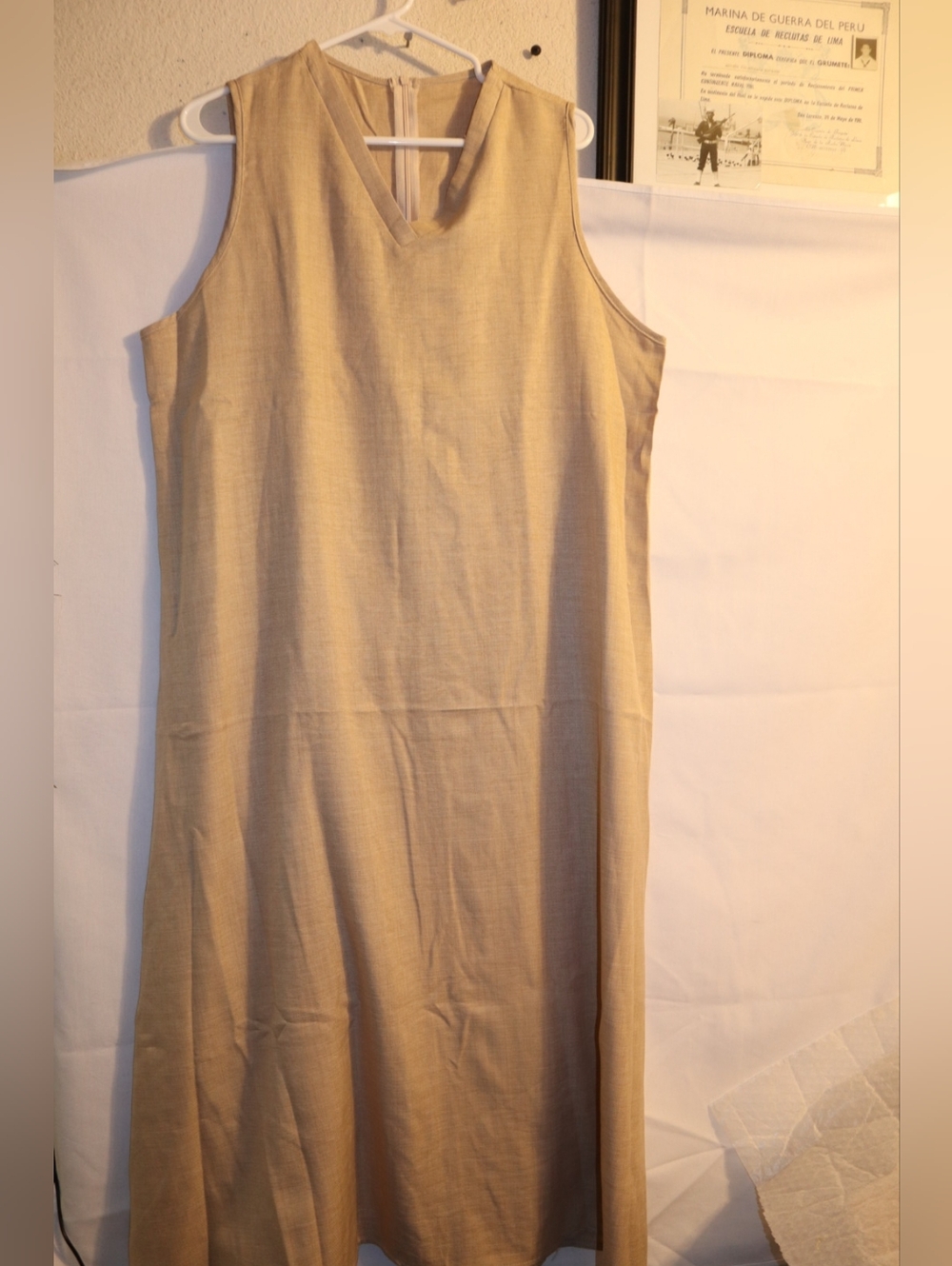 Women's‎ Midi Dress Shift Dress Sundress White Dress Tan Size 2X - Picture 3 of 10